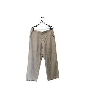 Armani Exchange A/X Gray Straight Leg Linen Pants Womens 34R